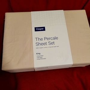 Casper Organic Cotton King Sheet Set Oat Milk
